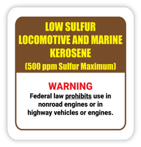 Low Sulfur and Locomotive and Marine Kerosene - Diesel Pump Label Low Sulfur and Locomotive and Marine Kerosene - Diesel Pump Label