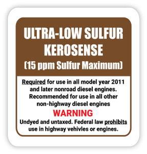 Ultra-Low Sulfur Kerosene (15 ppm Sulfur Maximum) Undyed and Untaxed - Diesel Pump Label Ultra-Low Sulfur Kerosene (15 ppm Sulfur Maximum) Undyed and Untaxed - Diesel Pump Label