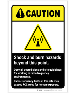 Caution: Shock And Burn Hazard ANSI Portrait - Label
