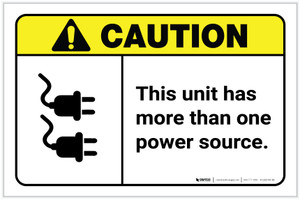 Caution: This Unit Has More Than One Power Source ANSI Landscape - Label