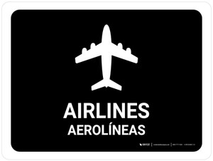 Airlines Black Bilingual Spanish Landscape - Wall Sign