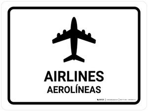 Airlines White Bilingual Spanish Landscape - Wall Sign