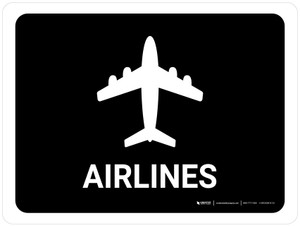 Airlines Black Landscape - Wall Sign