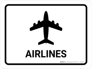 Airlines White Landscape - Wall Sign