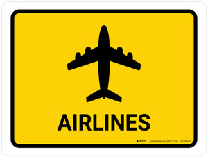 Airlines Yellow Landscape - Wall Sign
