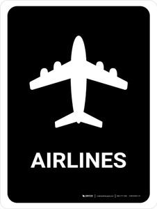 Airlines Black Portrait - Wall Sign