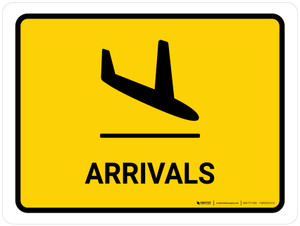 Arrivals Yellow Landscape - Wall Sign