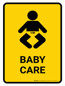 Baby Care Yellow Portrait - Wall Sign