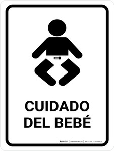 Baby Care White Spanish Portrait - Wall Sign