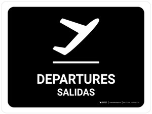 Departure Black Bilingual Spanish Landscape - Wall Sign