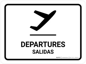 Departure White Bilingual Spanish Landscape - Wall Sign