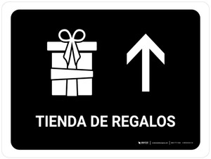 Gift Shop With Up Arrow Black Spanish Landscape - Wall Sign