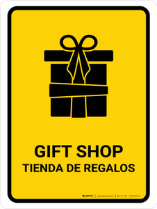 Gift Shop Yellow Bilingual Portrait - Wall Sign