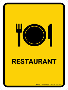 Restaurant Yellow Portrait - Wall Sign