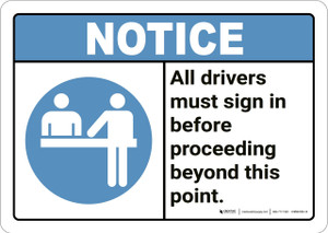 Notice: All Drivers Must Sign In - Wall Sign