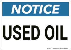 Notice: Used Oil - Wall Sign