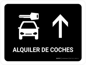 Car Rental With Up Arrow Black Spanish Landscape - Wall Sign