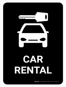 Car Rental Black Portrait - Wall Sign