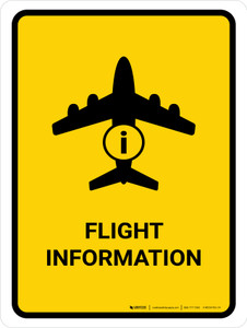 Flight Information Yellow Portrait - Wall Sign