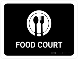 Food Court Black Landscape - Wall Sign