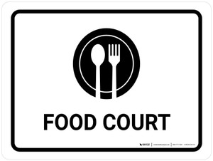 Food Court White Landscape - Wall Sign