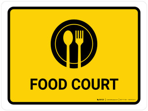 Food Court Yellow Landscape - Wall Sign