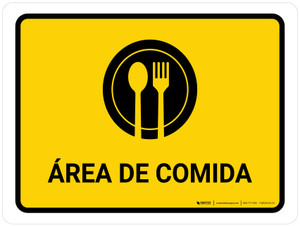 Food Court Yellow Spanish Landscape - Wall Sign