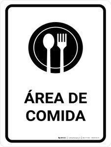 Food Court White Spanish Portrait - Wall Sign