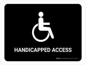 Handicapped Access Black Landscape - Wall Sign