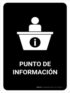 Information Desk Black Spanish Portrait - Wall Sign