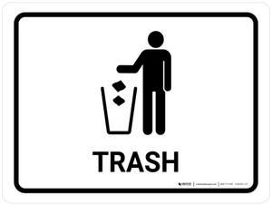 Trash White Landscape - Wall Sign