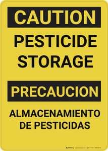 Caution: Pesticide Storage Bilingual Spanish - Wall Sign