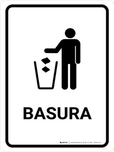 Trash White Spanish Portrait - Wall Sign