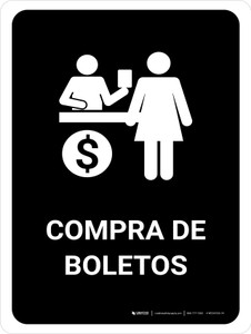 Ticket Purchase Black Spanish Portrait - Wall Sign