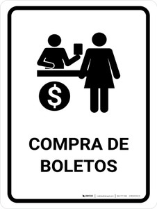 Ticket Purchase White Spanish Portrait - Wall Sign