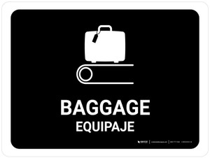 Baggage Black Bilingual Spanish Landscape - Wall Sign