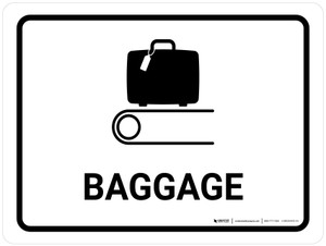 Baggage White Landscape - Wall Sign