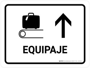 Baggage With Up Arrow White Spanish Landscape - Wall Sign