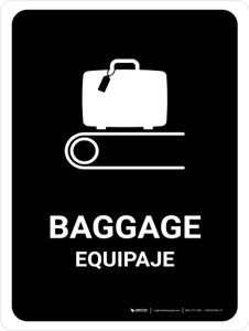 Baggage Black Bilingual Spanish Portrait - Wall Sign