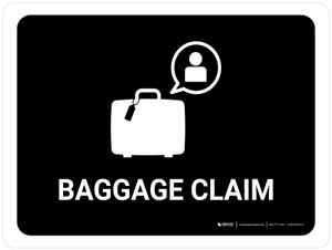 Baggage Claim Black Landscape - Wall Sign