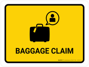 Baggage Claim Yellow Landscape - Wall Sign