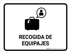 Baggage Claim White Spanish Landscape - Wall Sign