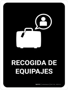 Baggage Claim Black Spanish Portrait - Wall Sign