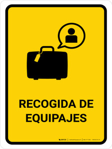 Baggage Claim Yellow Spanish Portrait - Wall Sign