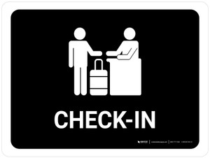 Check In Black Landscape - Wall Sign