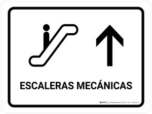 Escalators With Up Arrow White Spanish Landscape - Wall Sign