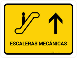 Escalators With Up Arrow Yellow Spanish Landscape - Wall Sign