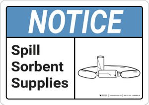 Notice: Spill Sorbent Storage ANSI - Wall Sign