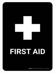 First Aid Black Portrait - Wall Sign