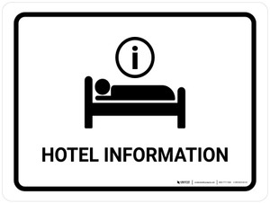 Hotel Information White Landscape - Wall Sign